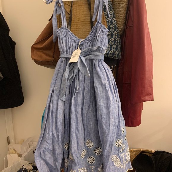 NWT Innika Choo Nev Erontym Dress Chambray Cotton - Picture 8 of 8